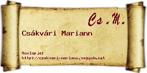 Csákvári Mariann névjegykártya
