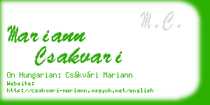 mariann csakvari business card