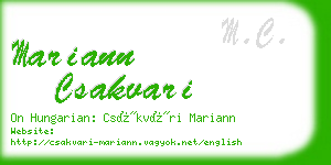 mariann csakvari business card